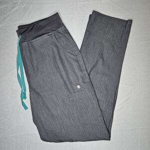 FIGS Technical Collection Pants Womens Medium Straight Leg Cargo Scrub Gray